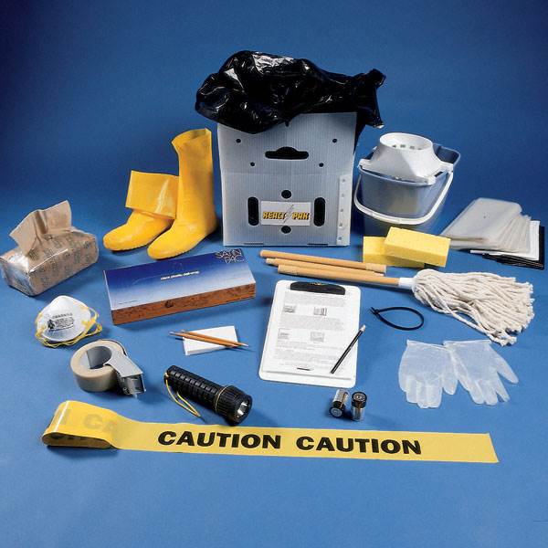 You can build your own emergency kit for flooding and leaks, or purchase vendor pre-made kit like this one from University Products - http://www.universityproducts.com/cart.php?m=product_list&c=166